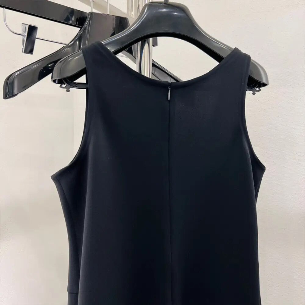 ”10K” Women’s Classic Wide Leg Black Jumpsuit