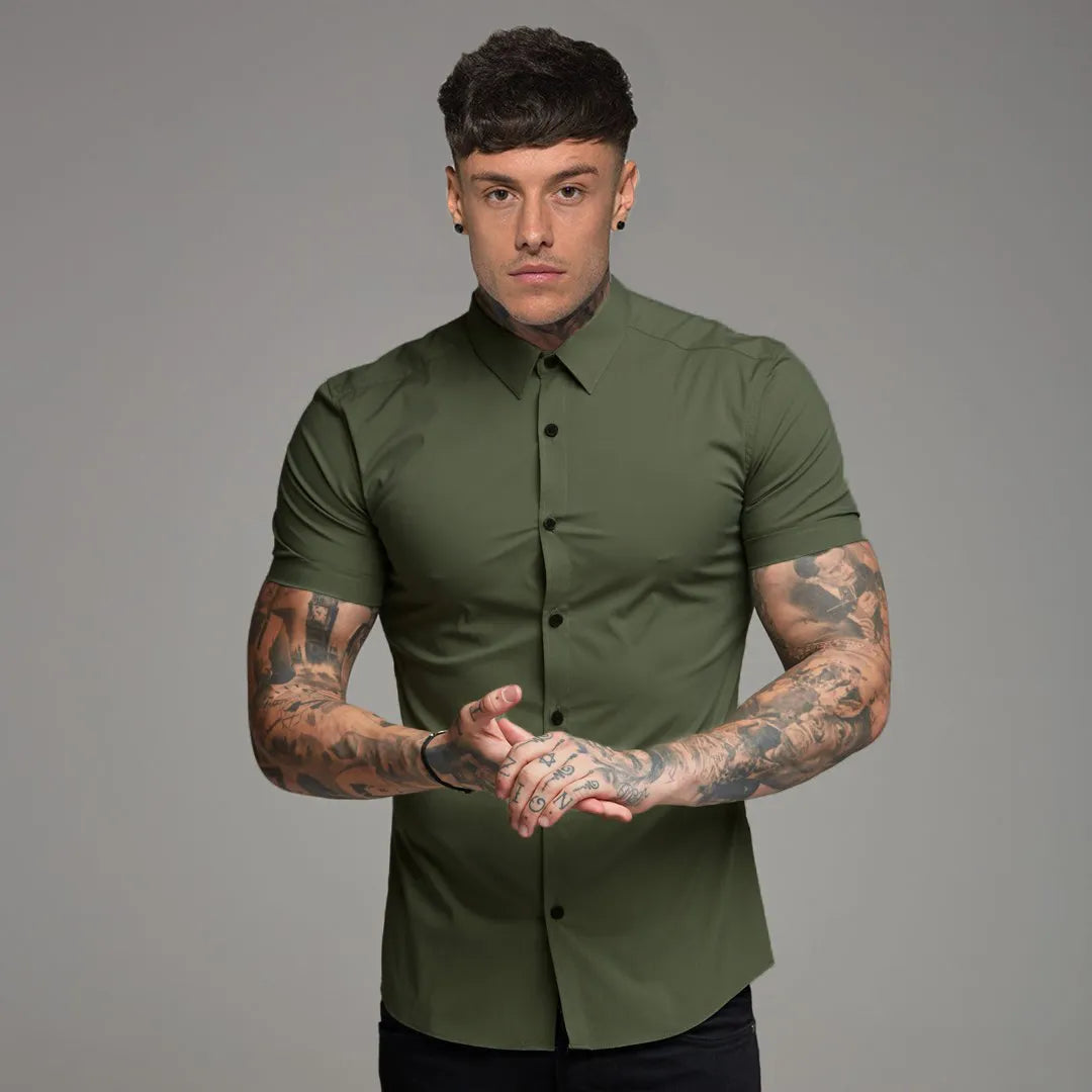 "Nightclub Stories" Men's Casual Designer Slim Fit Button Up Shirt