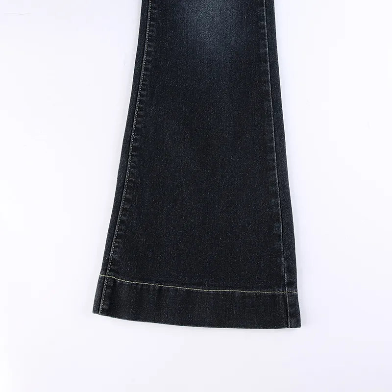 “Gossip Girl” Women’s Retro Y2K Style Low Waist Flare Jeans