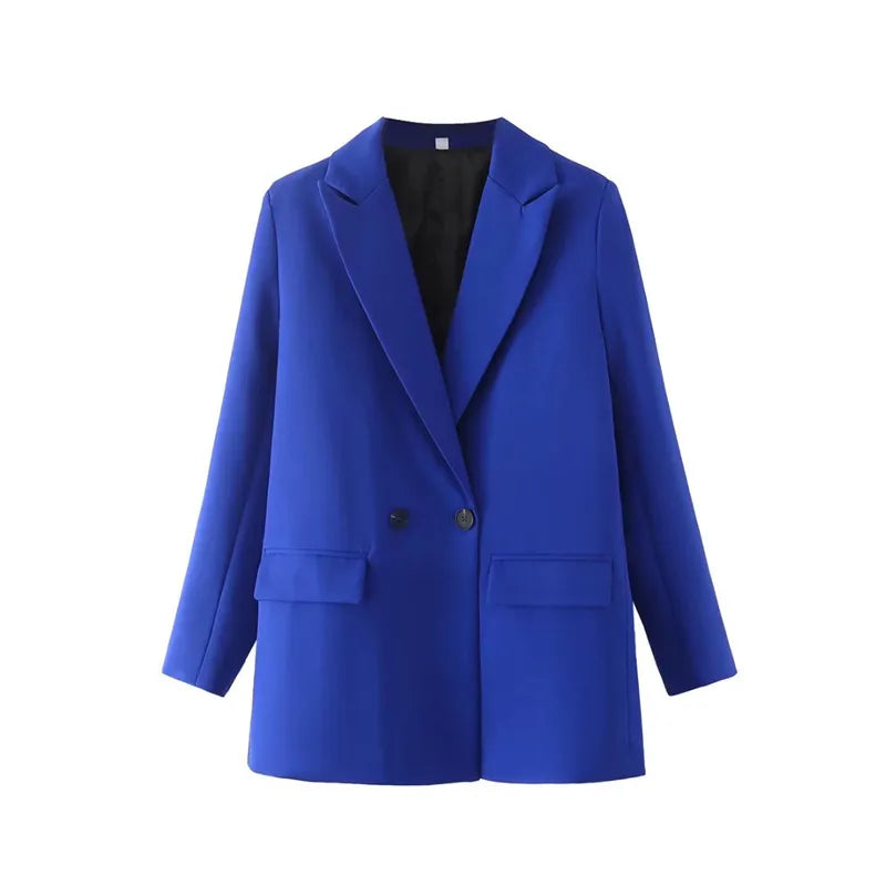 “I’m So Sly” Women’s Solid Double-Breasted Blazer