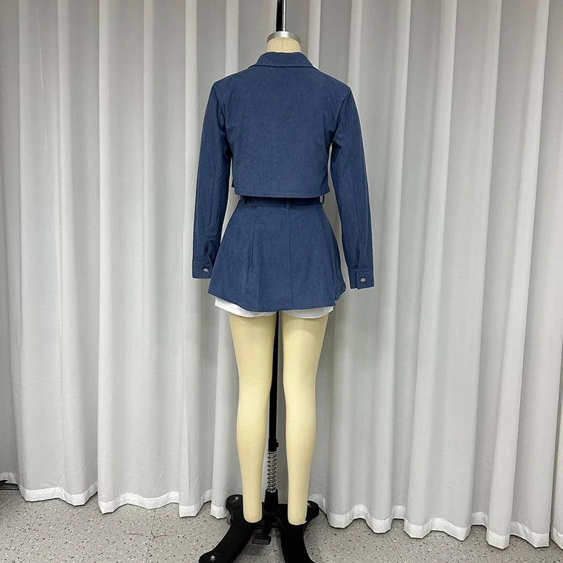 "Image" Women's Vintage Pleated Two Piece Outfit Set