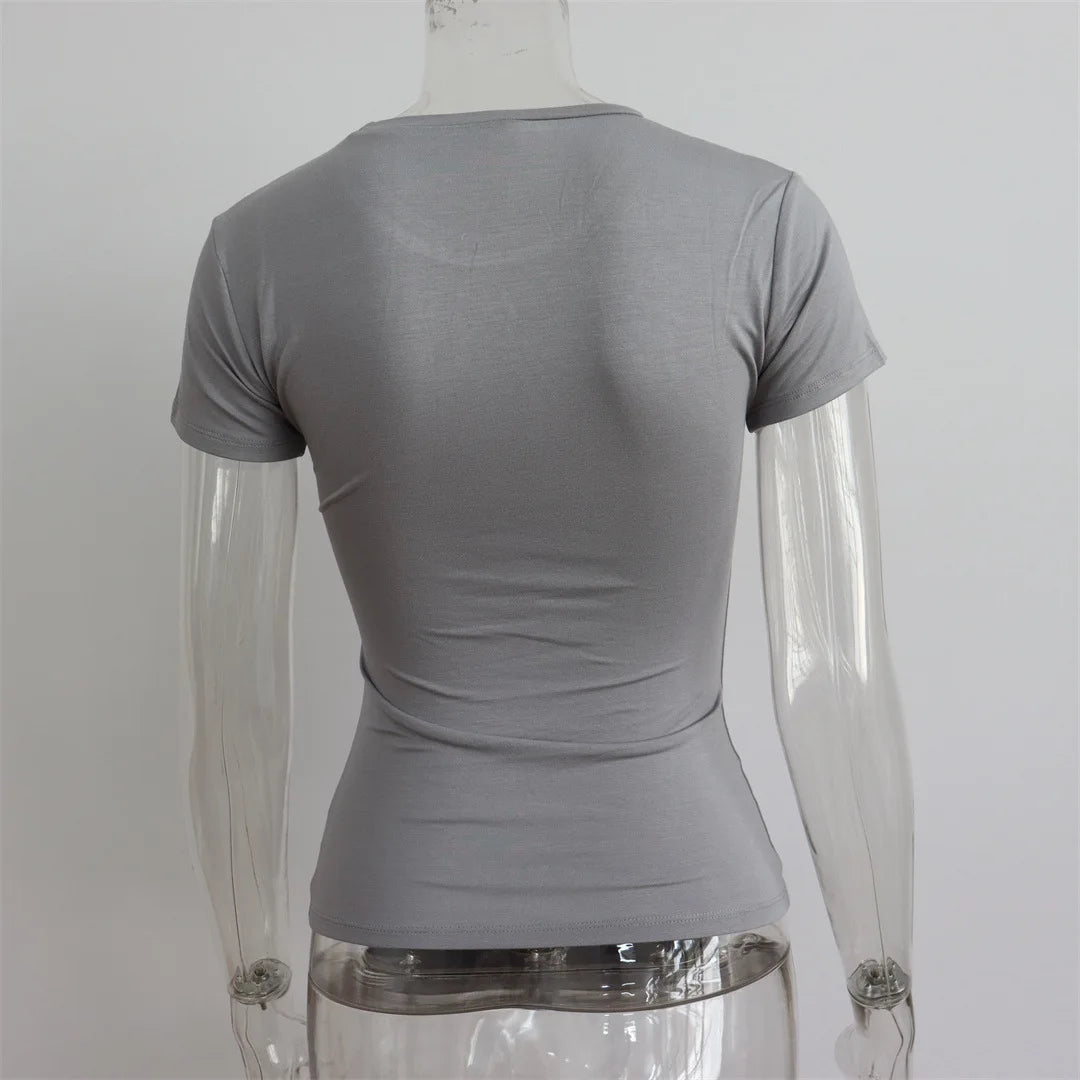 "Lé Tee" Women's Short Sleeve Casual Crop Top