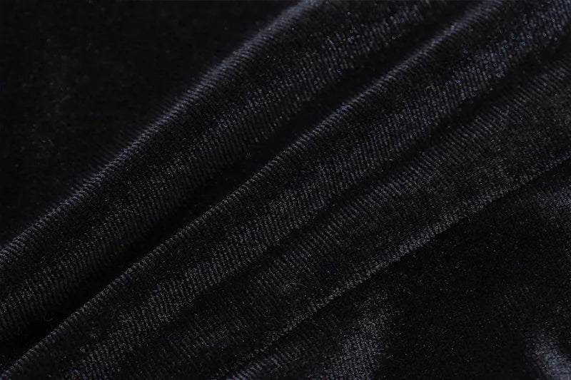 "Madeline" Women's Vintage Black Velvet Long Sleeve Blouse