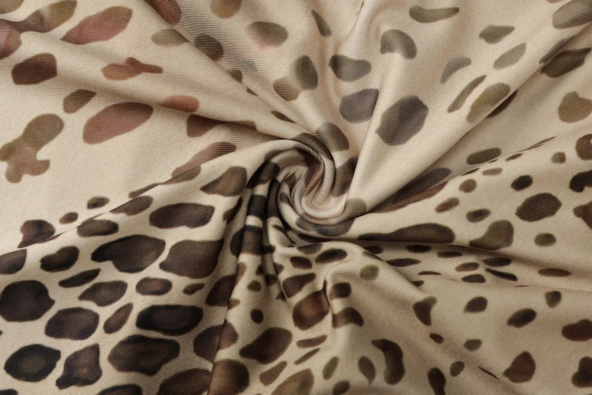 "Blackout" Women's Embellished Backless Leopard Print Maxi Dress
