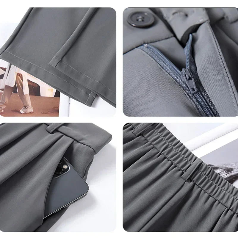 "Moments" Breathable Wide Leg High Waist Office Pants