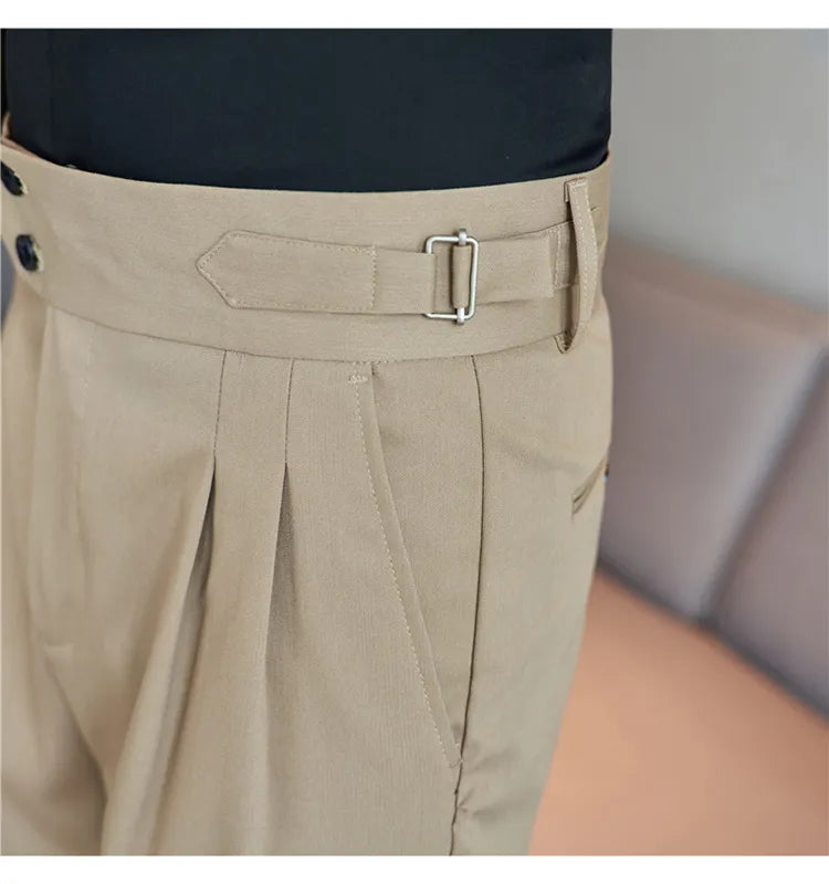 “Word Of Mouth” Men’s High Waist Designer Slim Fit Business Casual Dress Pants