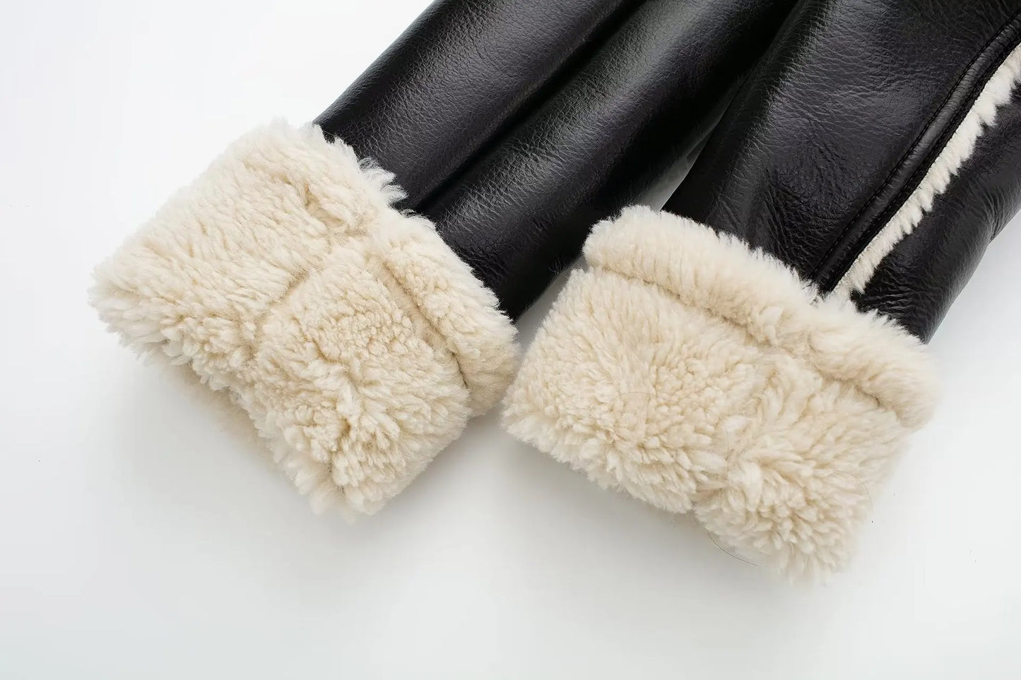 “Try Again” Women’s Vintage High Street Style Lambswool Winter Coat
