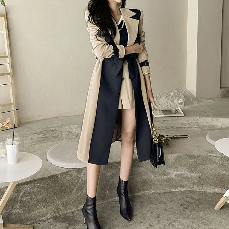 ”Ducet” Women’s Beige Wool Designer Trench Coat