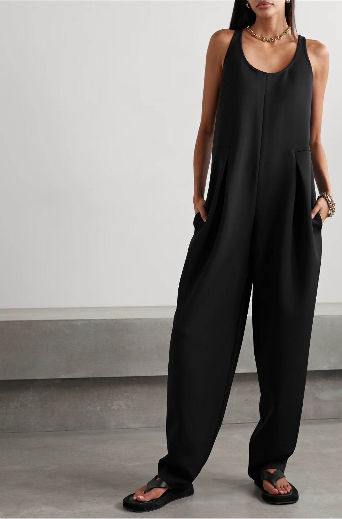”10K” Women’s Classic Wide Leg Black Jumpsuit