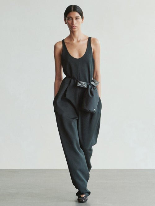 ”10K” Women’s Classic Wide Leg Black Jumpsuit