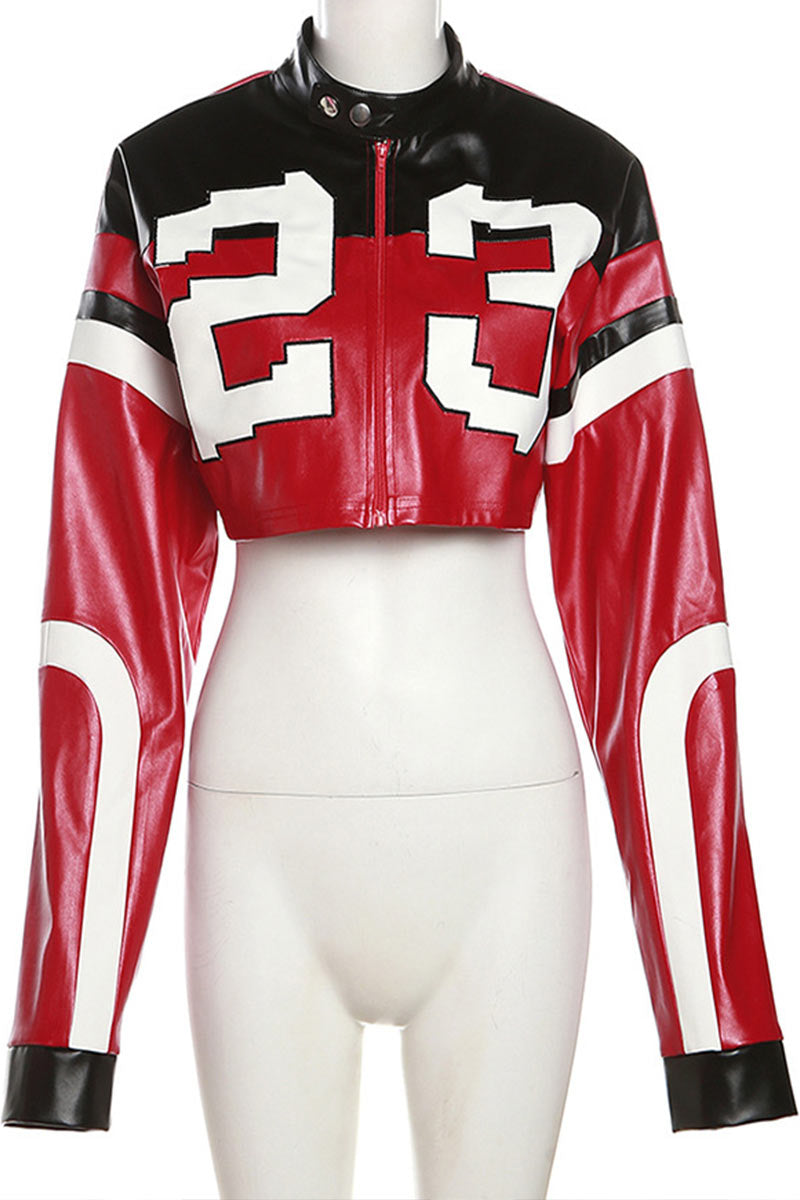 "H.E.R." Women's Faux Leather Varsity Jacket