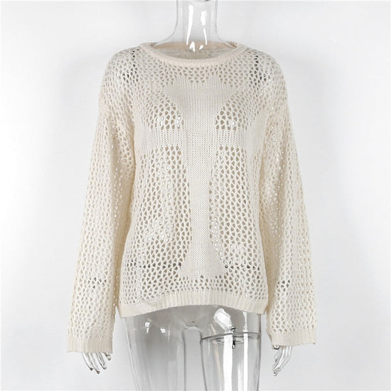 “Wonderlands” Women’s Vintage Y2K Style Long Sleeve Oversized See Through Top