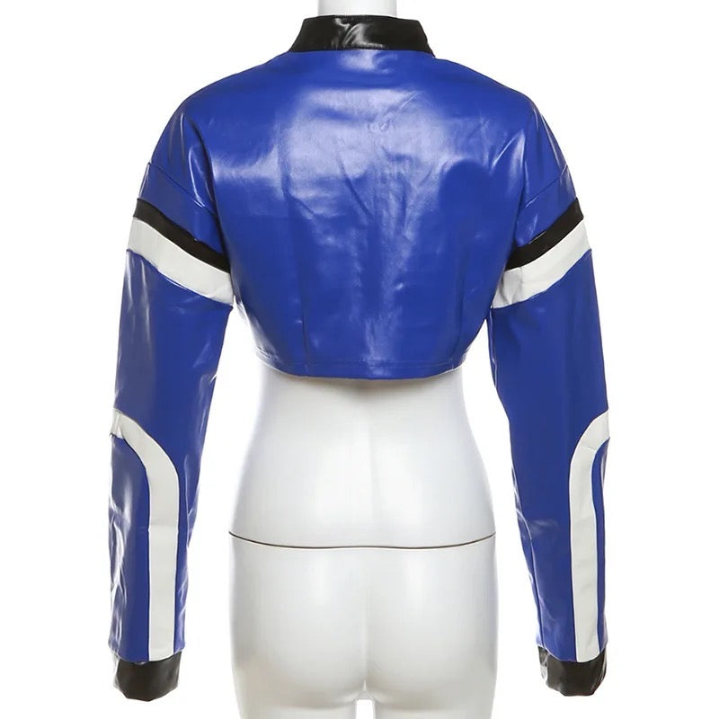 "H.E.R." Women's Faux Leather Varsity Jacket