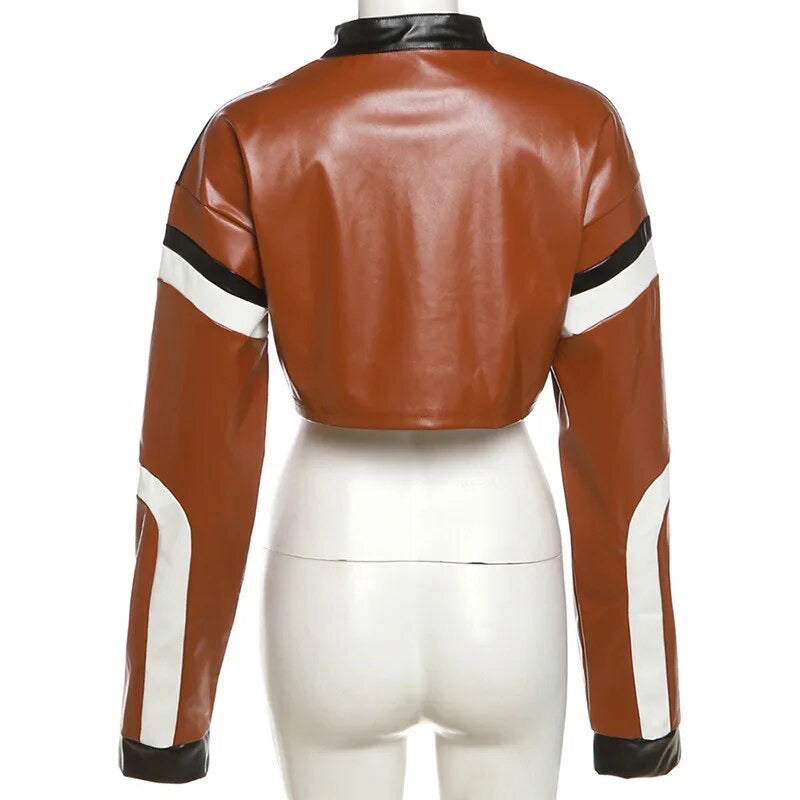 "H.E.R." Women's Faux Leather Varsity Jacket
