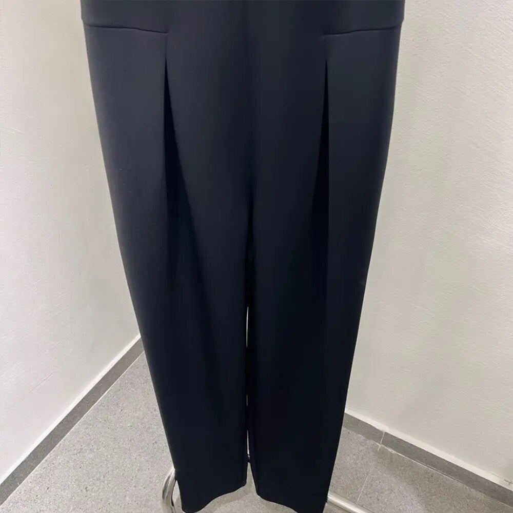 ”10K” Women’s Classic Wide Leg Black Jumpsuit