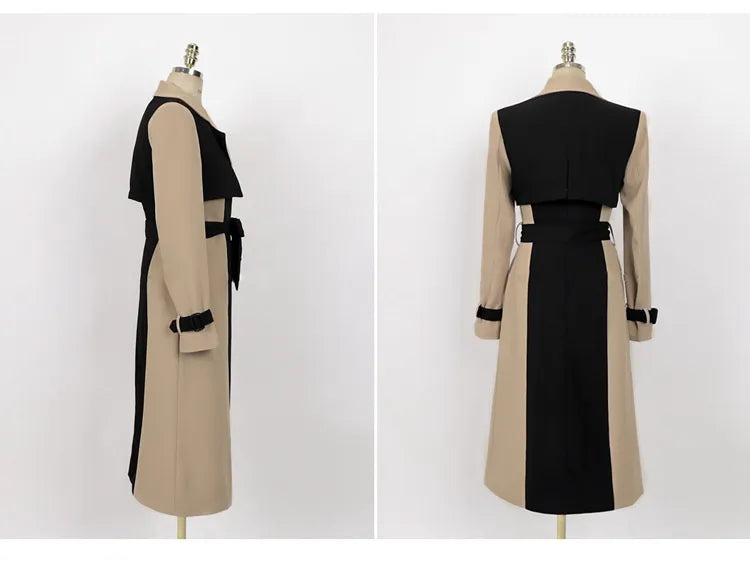 ”Ducet” Women’s Beige Wool Designer Trench Coat