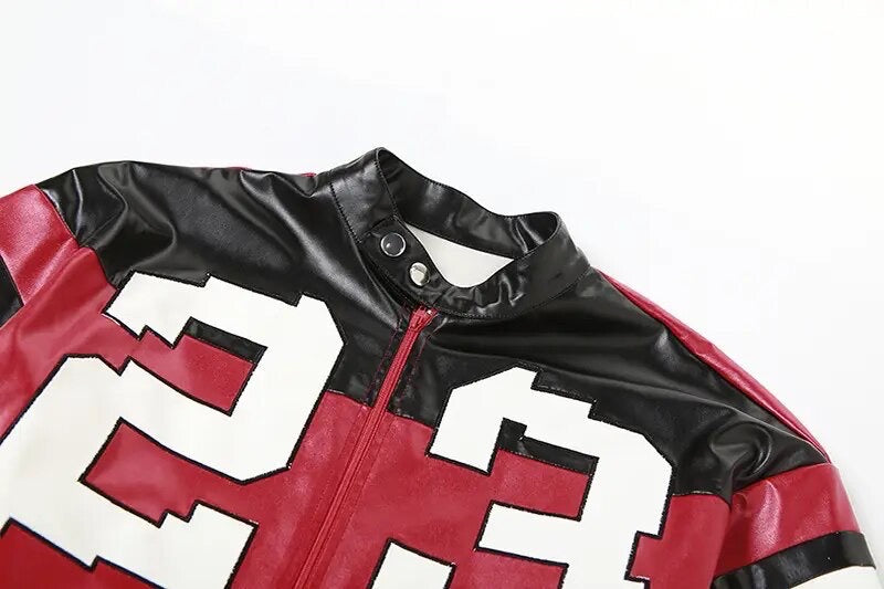 "H.E.R." Women's Faux Leather Varsity Jacket