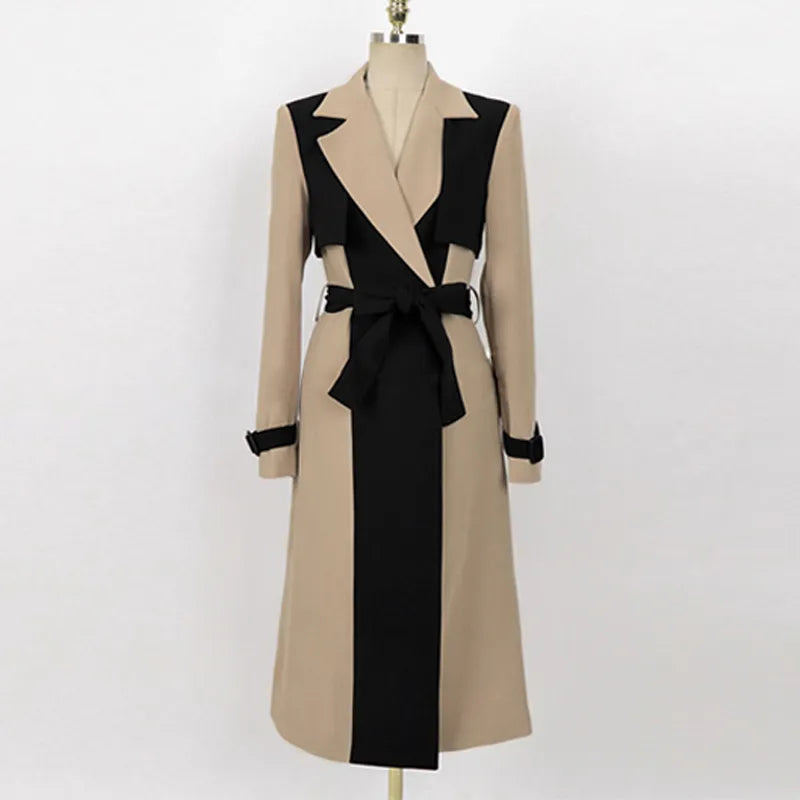 ”Ducet” Women’s Beige Wool Designer Trench Coat