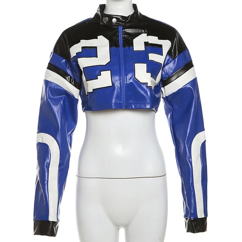 "H.E.R." Women's Faux Leather Varsity Jacket