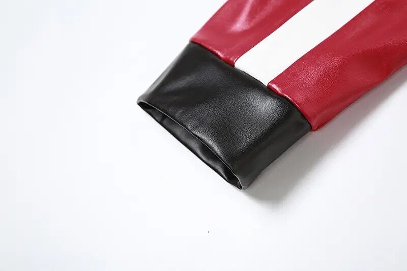 "H.E.R." Women's Faux Leather Varsity Jacket