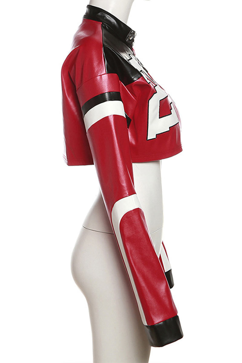 "H.E.R." Women's Faux Leather Varsity Jacket