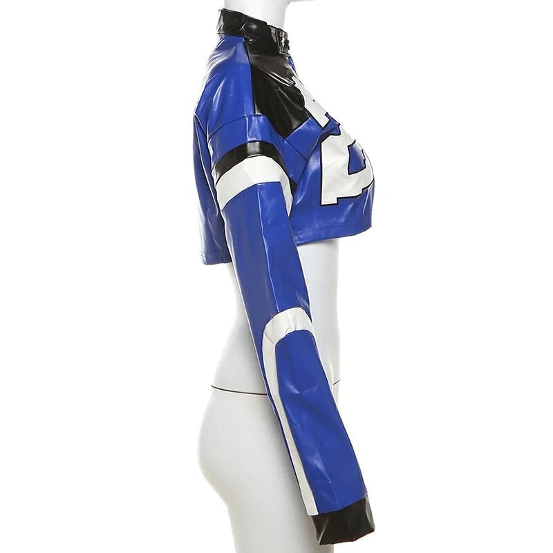 "H.E.R." Women's Faux Leather Varsity Jacket