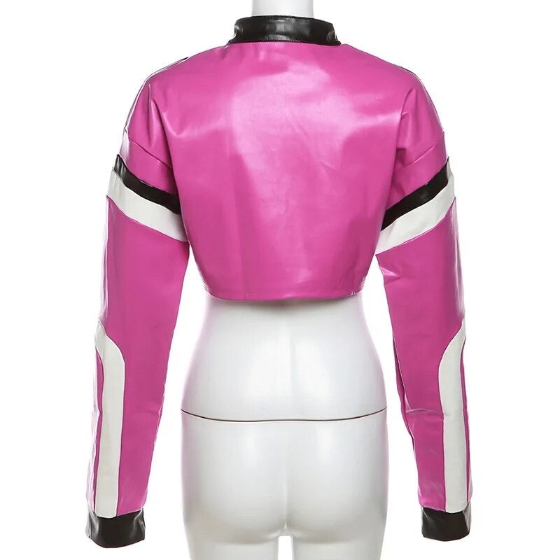 "H.E.R." Women's Faux Leather Varsity Jacket