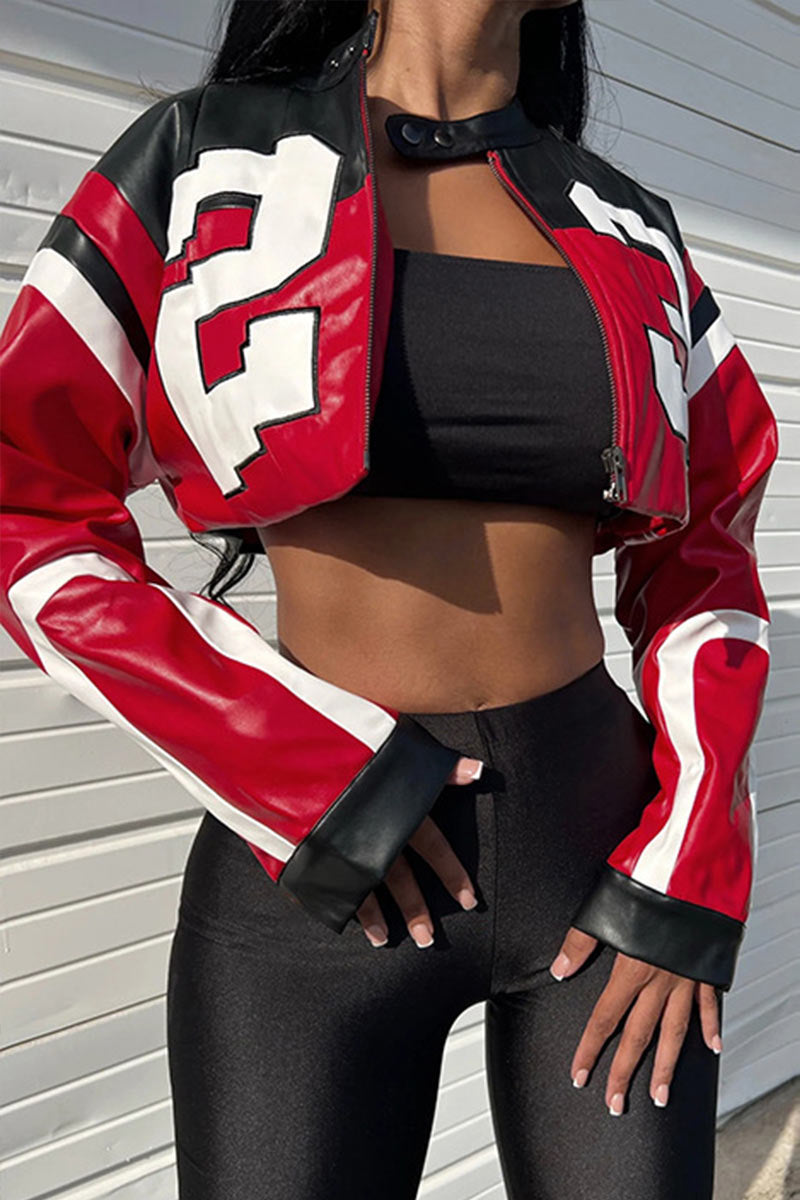 "H.E.R." Women's Faux Leather Varsity Jacket