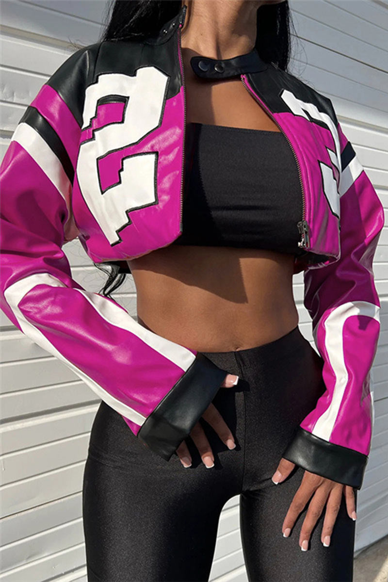 "H.E.R." Women's Faux Leather Varsity Jacket