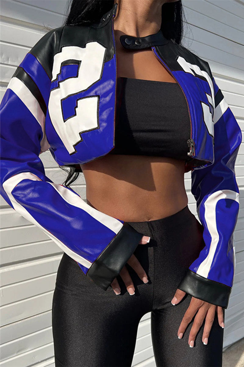 "H.E.R." Women's Faux Leather Varsity Jacket