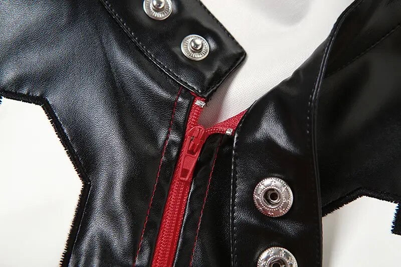 "H.E.R." Women's Faux Leather Varsity Jacket