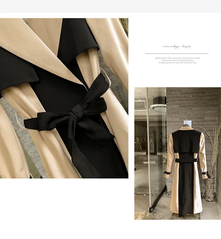 ”Ducet” Women’s Beige Wool Designer Trench Coat