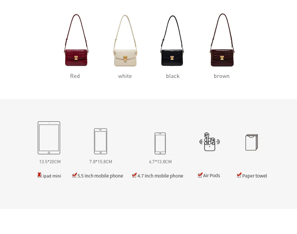 "Last Few Months" Retro Crocodile Leather Handbag