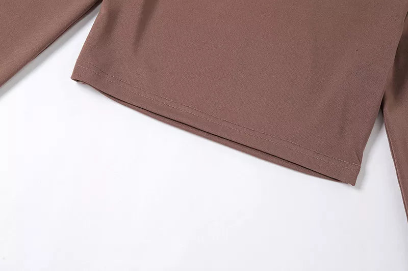 “Jolie” Women’s Basic Casual Long Sleeve Turtleneck Crop Top