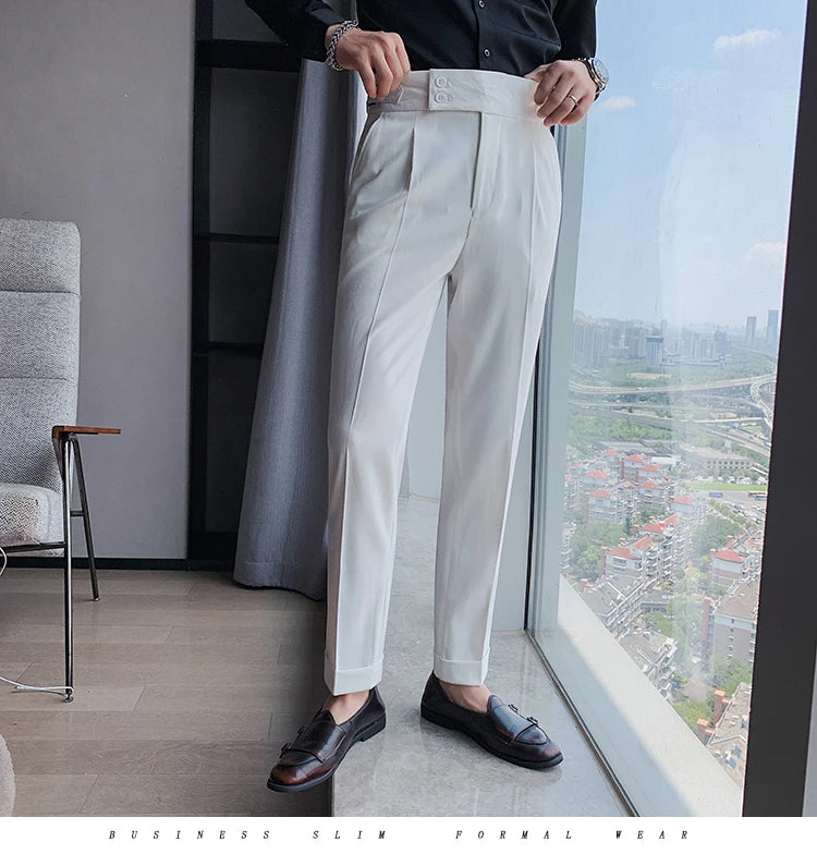 “All About It” Men’s Designer High Waist Business Casual Dress Pants