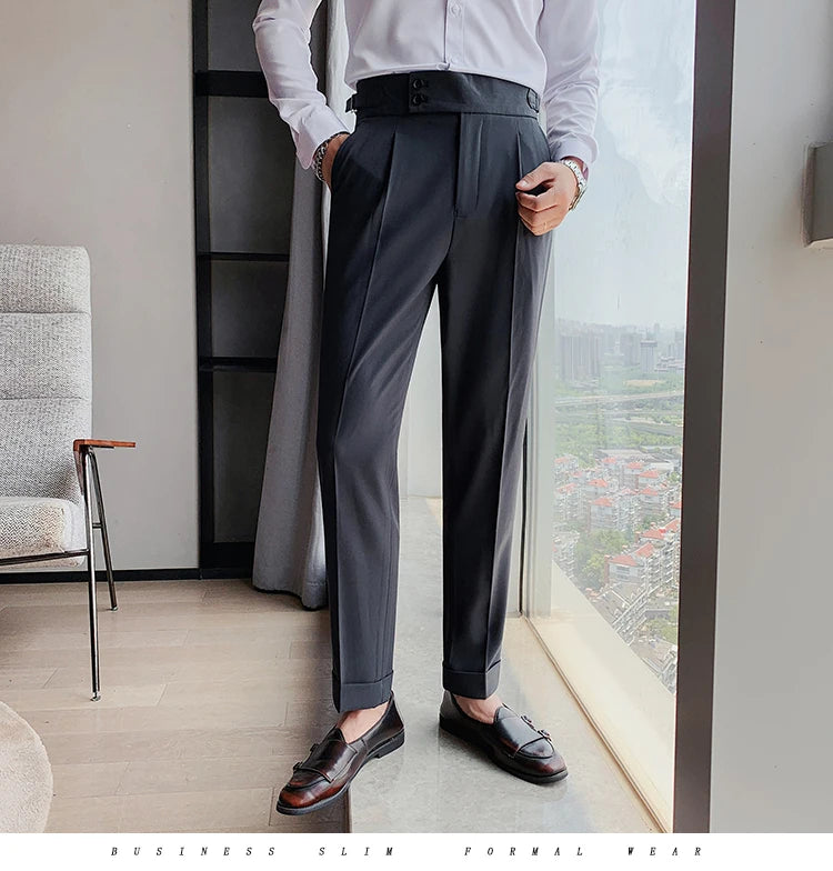 “All About It” Men’s Designer High Waist Business Casual Dress Pants