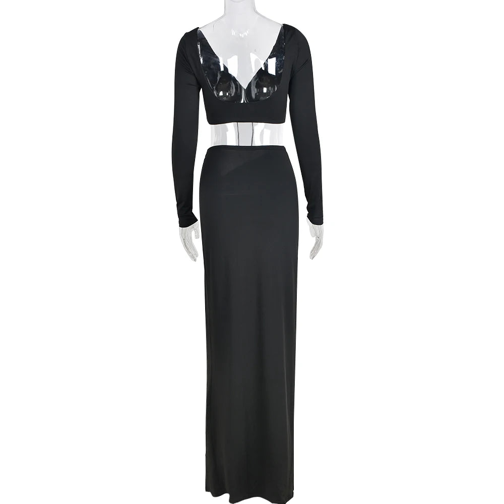 "Talk Of The Town" Women’s Elegant Long Sleeve Two Piece Set