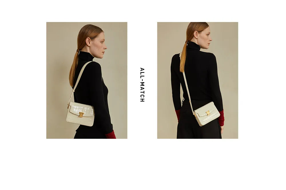 "Last Few Months" Retro Crocodile Leather Handbag