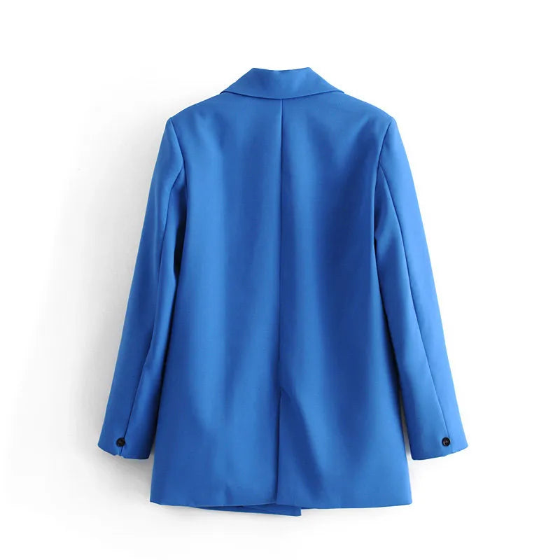 “I’m So Sly” Women’s Solid Double-Breasted Blazer