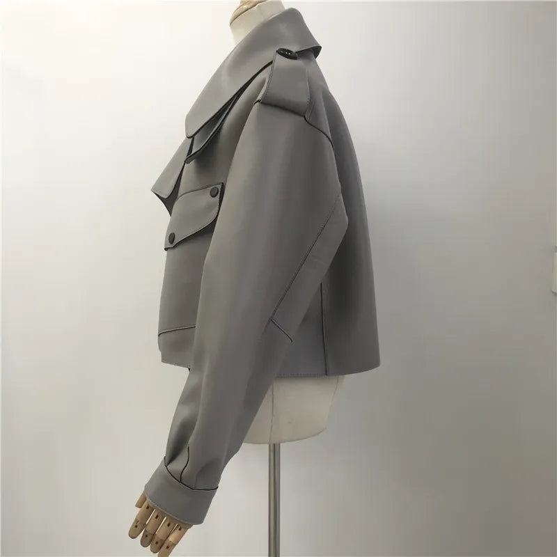 “Diamond” Women’s Sheepskin Designer Leather Jacket