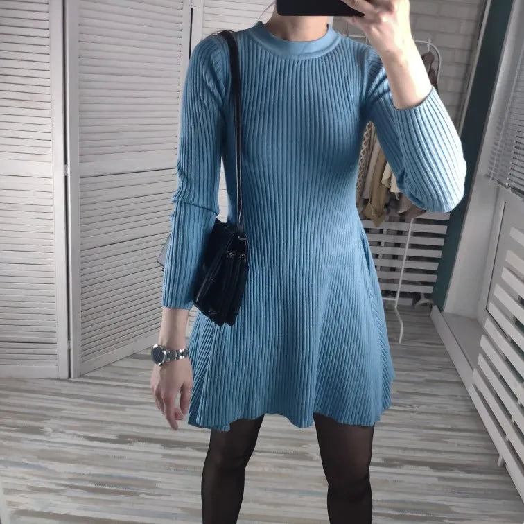 ”Eurocentric Beauty” Elegant Chic Slim Knitted Mini Dress