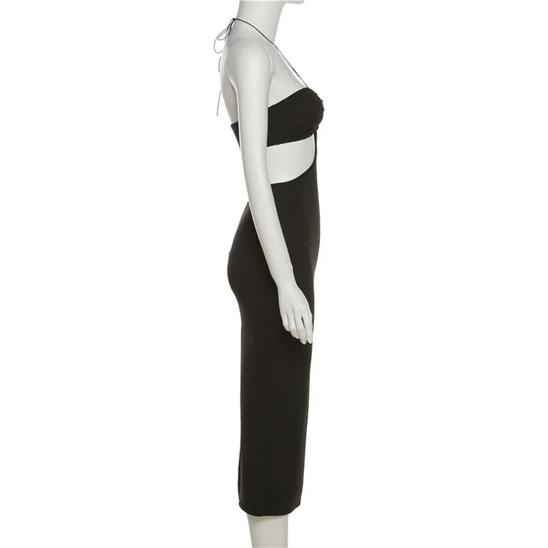 “Ms. Irresistible” Backless Spaghetti Strap Bodycon Halter Dress