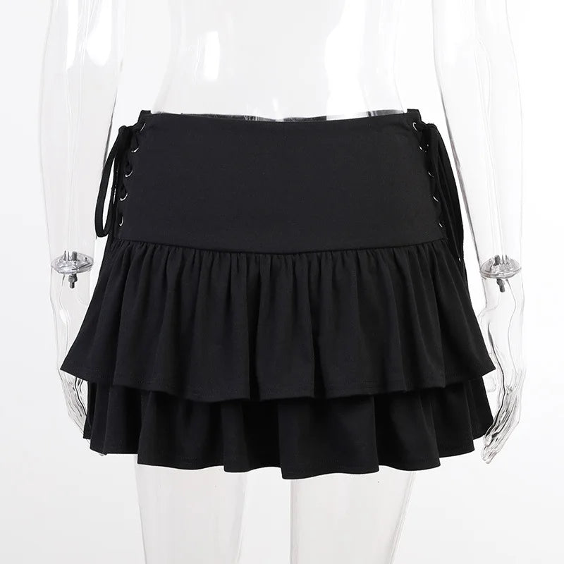 "I'm Not Lovely" High Waist Gothic Y2K Style Mini Skirt