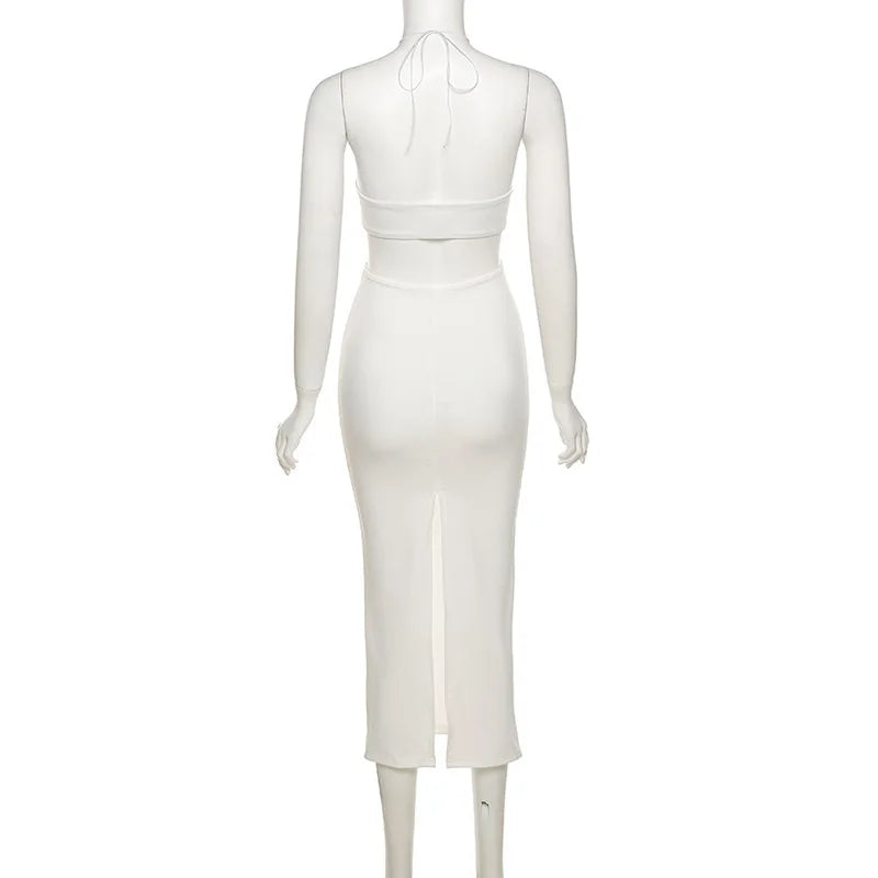 “Ms. Irresistible” Backless Spaghetti Strap Bodycon Halter Dress