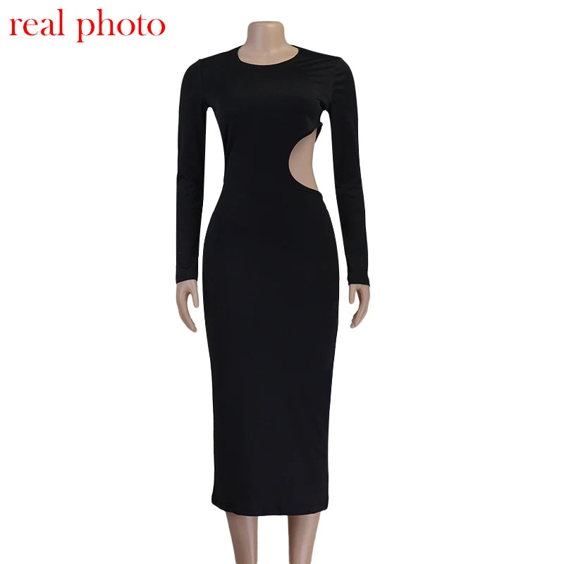 “On The House” Elegant Cut Out Long Sleeve Cocktail Dress