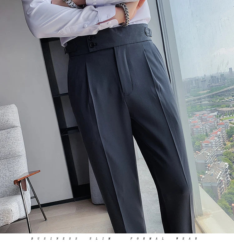 “All About It” Men’s Designer High Waist Business Casual Dress Pants