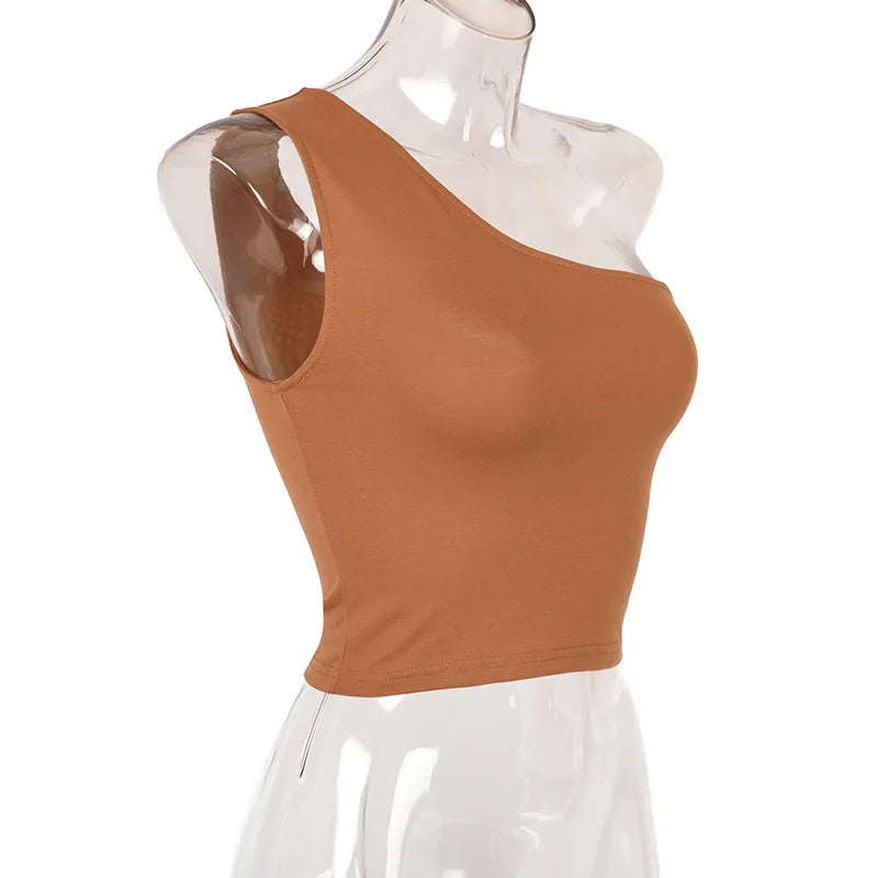 "Whisper My Name" Knitted One Shoulder Backless Tank Top