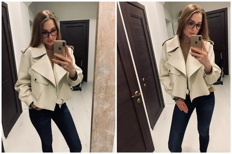 “Diamond” Women’s Sheepskin Designer Leather Jacket