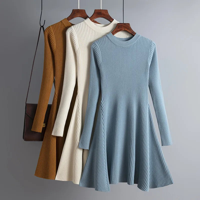 ”Eurocentric Beauty” Elegant Chic Slim Knitted Mini Dress