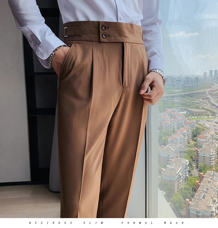 “All About It” Men’s Designer High Waist Business Casual Dress Pants